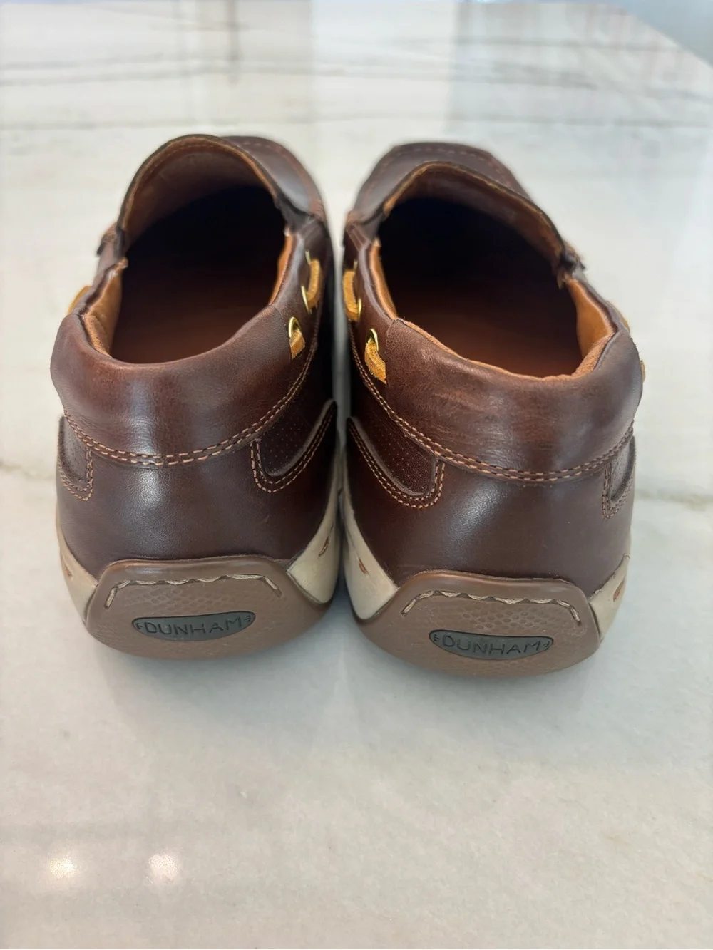 Dunham Men's Leather Brown Waterford Slip On boat shoes loafers Size 10 New